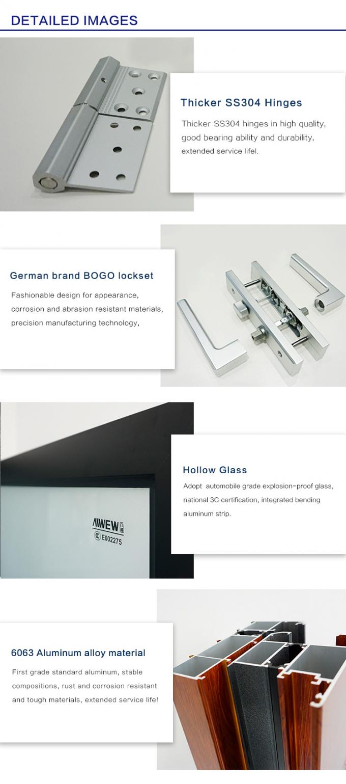 Van het het aluminiumtoilet van China van het Alwewontwerp van de de badkamerskeuken van het de decoratiealuminium de deur van de het glasschommeling