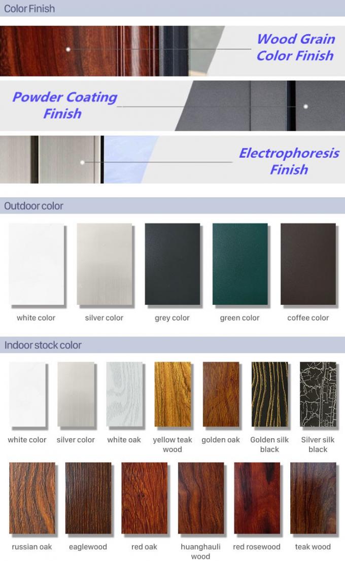 Van de het Aluminiumschommeling van de poederdeklaag Venster 2.3mm2.5mm Profieldikte 4