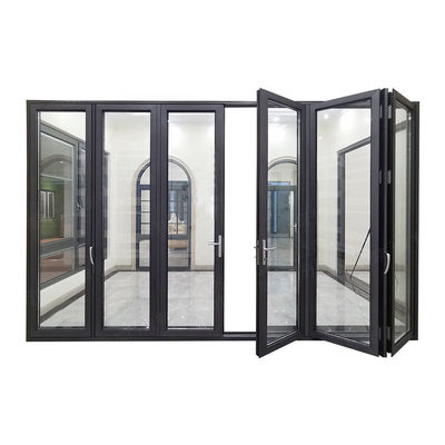 Anodized White Aluminium Bifold Doors , Two Side Open Door Hollow Glazed