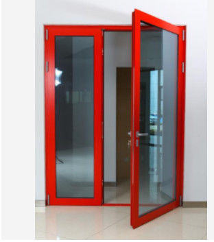 Thermal Break Aluminum Swing Doors Outward Swinging French Double Tempered Glass